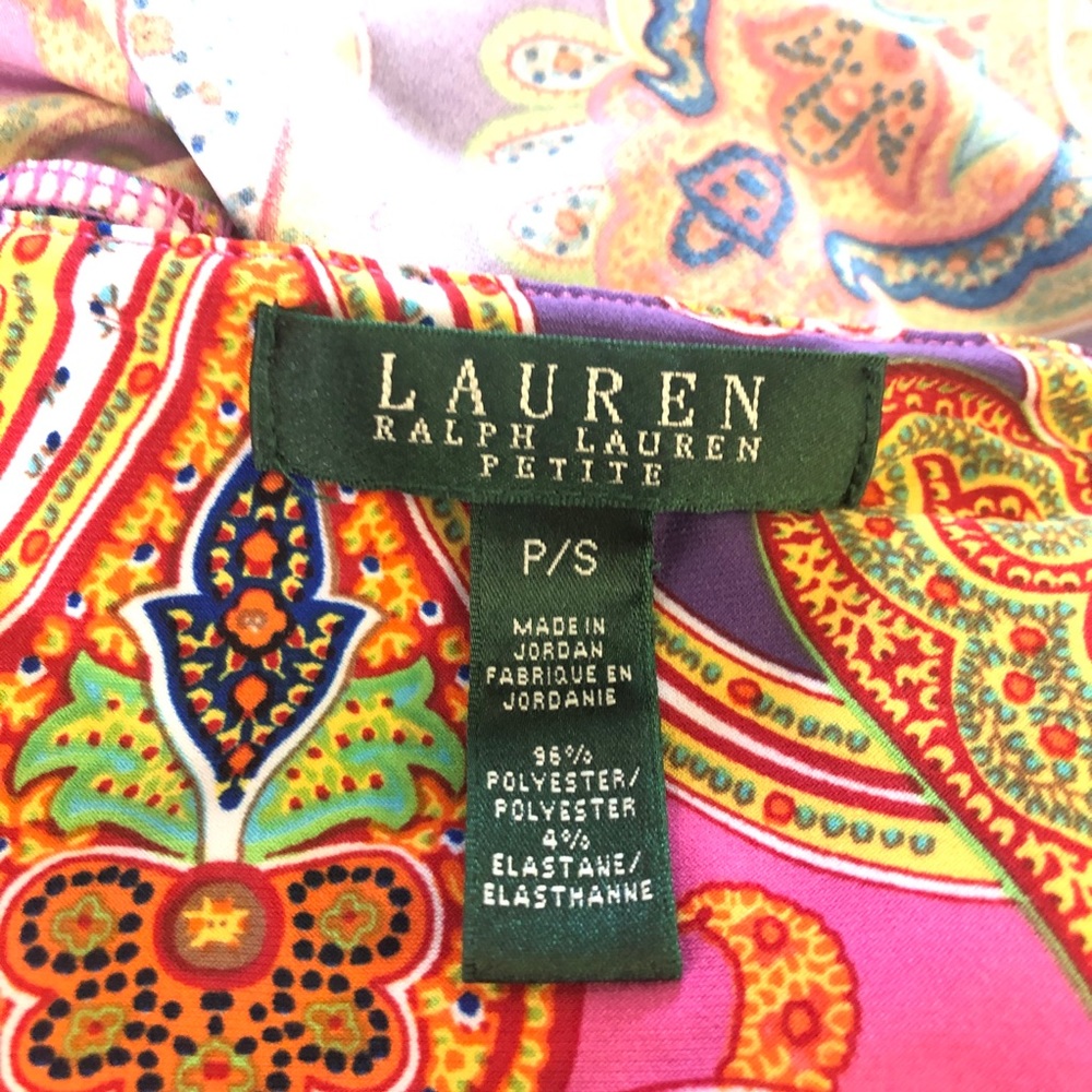 Lauren Ralph Lauren colorful paisley dress, small petite - Picture 6 of 6